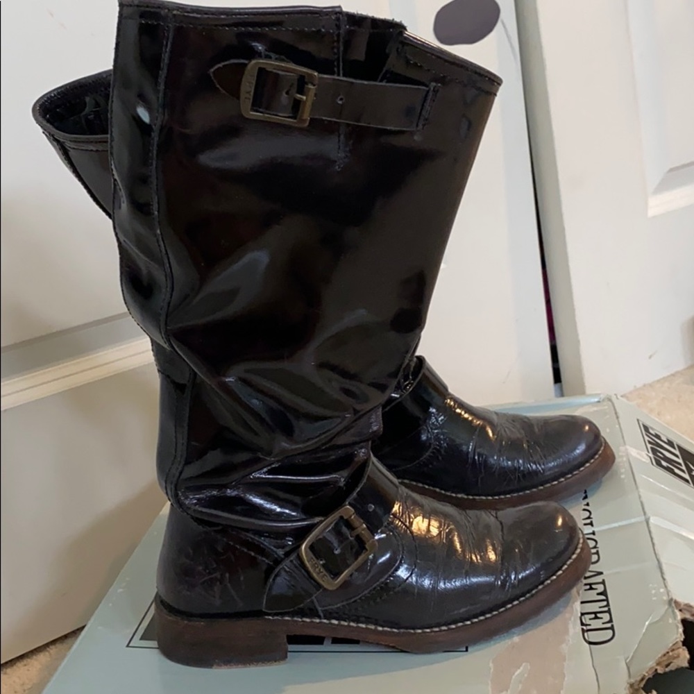 FRYE Veronica Slouch Boots in Black